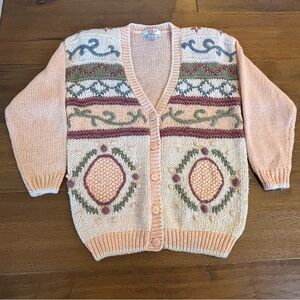 VINTAGE 80’s American Weekend, Women’s Spring Cardigan, Medium, Grandmacore